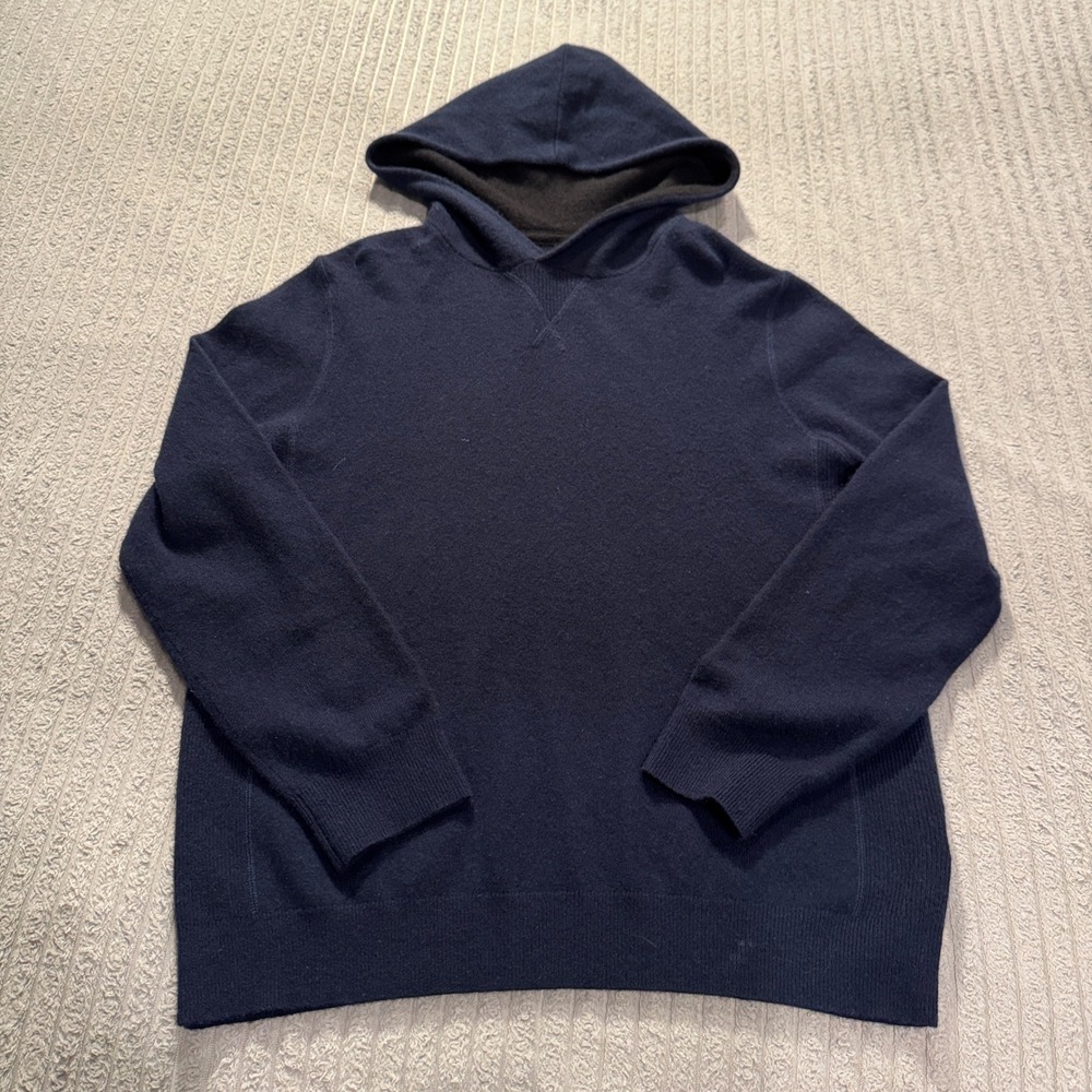 life/after/denim Hoodie‎ Mens S Blue 100% Cashmere Pullover Luxury Preppy Soft